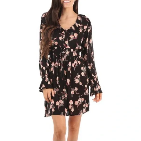 American Rag | Dresses | Nwt New American Rag Cie Black Floral Rayon Long  Sleeve Dress Xl | Poshmark